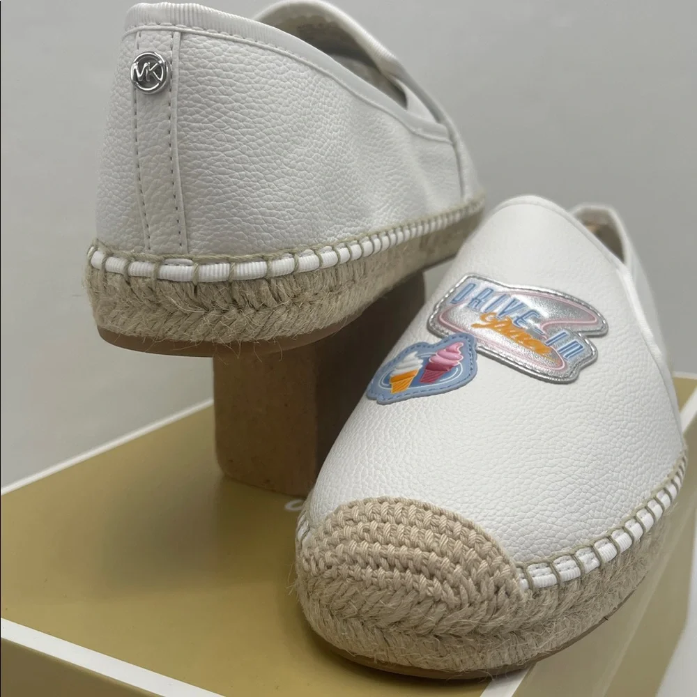 White Espadrille Slip-On Shoes